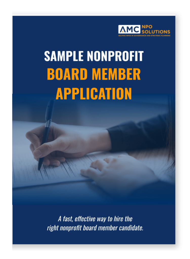 sample nonprofit board member application